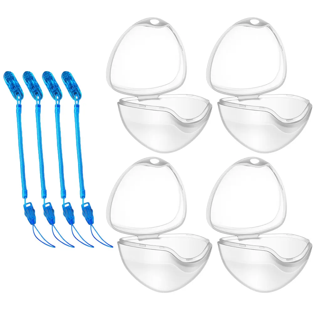 

4Pcs Portable Transparent Pacifier Storage Box Hygienic Bpa-Free Pacifier Case for All Major Brands -on