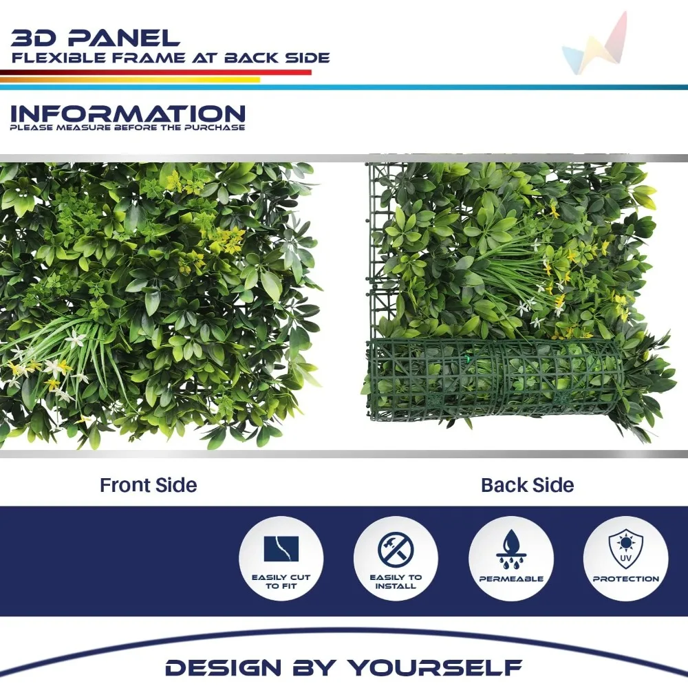 

"19 Pack 20 Inch Artificial Boxwood Hedge Panels for Green Wall Decoration, Suitable for Outdoor and Indoor Use in Gardens and B