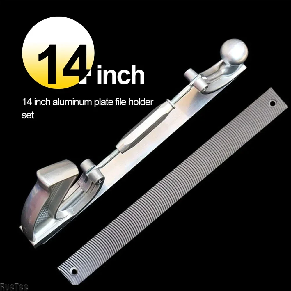 

14" Adjustable Frame Polisher Metal Panel Polishing Curved Steel File Tools Dent Milled Tooth Files Holder Car Body Repair Kits