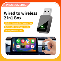 Wireless CarPlay Adapter Mini Portable for iPhone 2 in 1 USB CarPlay Box Android Auto Adapter Wired to Wireless Car Smart Dongle