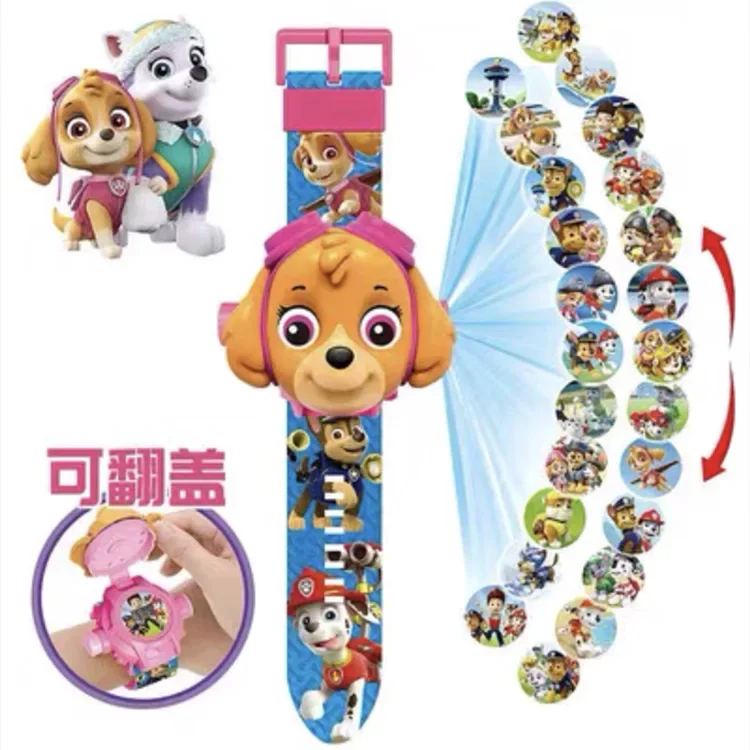 Paw Patrol Projection Digital Watch Cartoon Toy Develop Intelligence Learn Anime Figure Children Gift