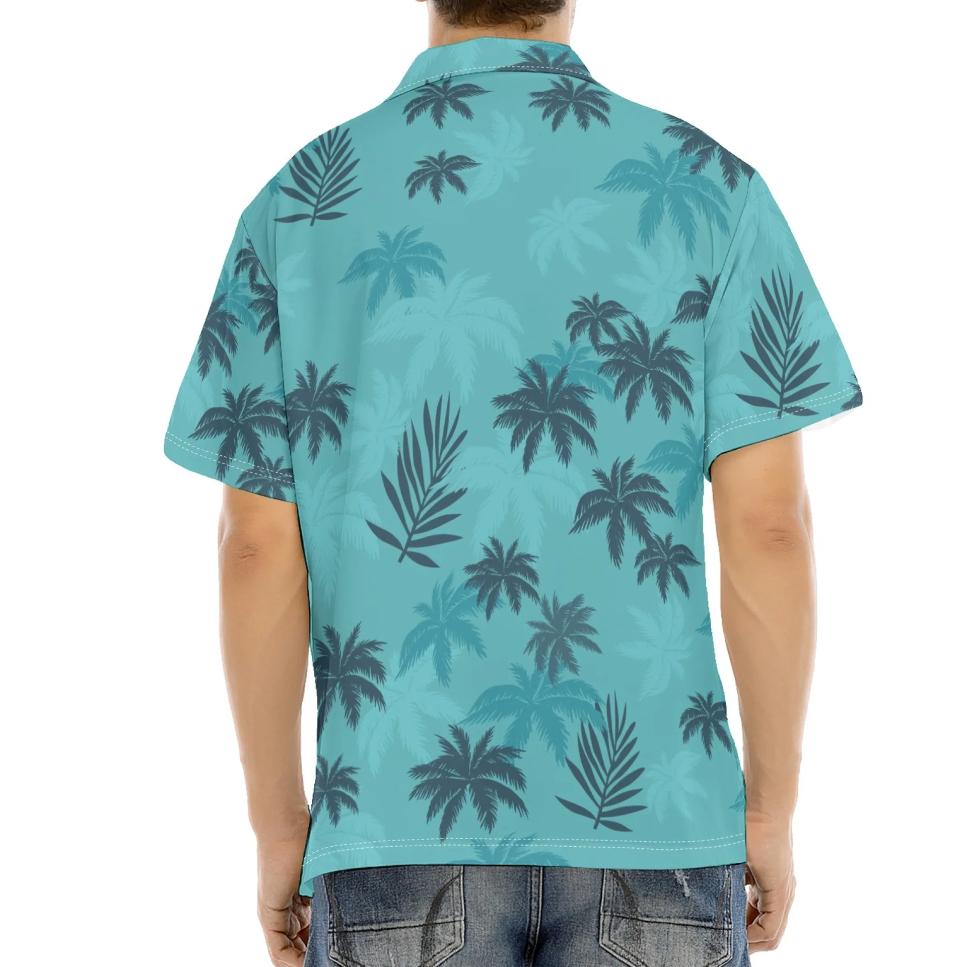 Vice City Tommy Cosplay Costumes Bule T-shirt Hawaiian Style Shirt Game GTA Uniform Halloween Carnival Party Dressing For Men