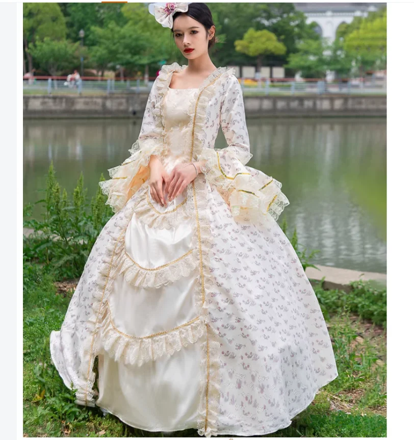 European clothes Medieval Retro Palace Princess Victoria Dress Stage Show Photo