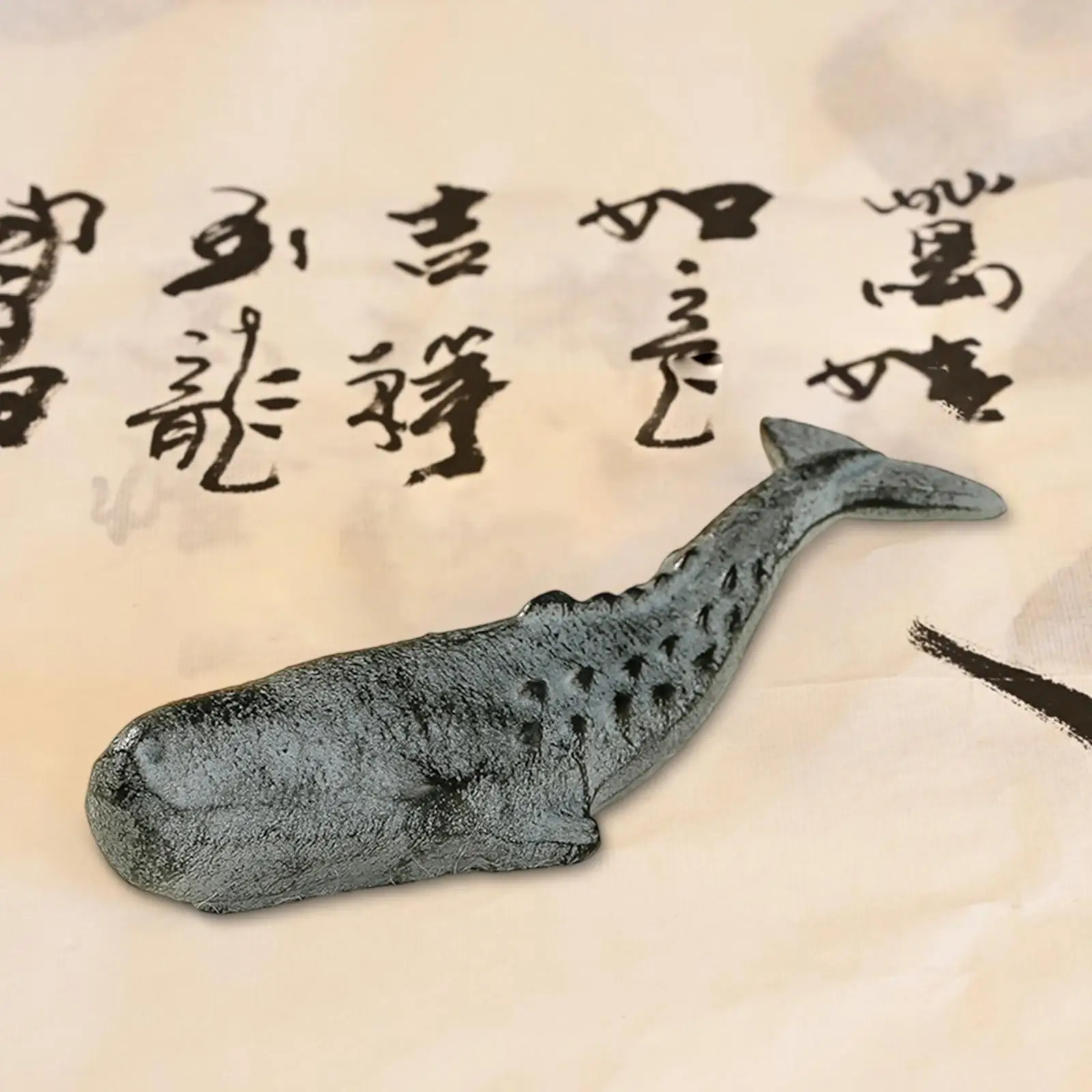 

Пресс-папье с китом, чугунная Коллекционная фигурка животного, подарок для каллиграфии, китайская каллиграфия, бумажный вес, стол, офисный домашний декор