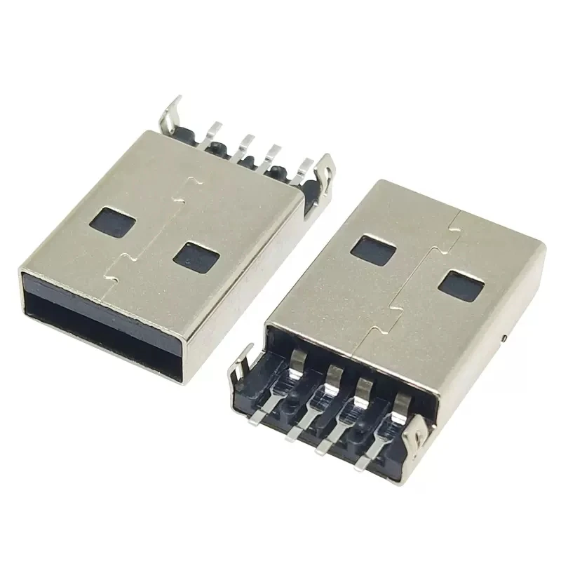 10Pcs/lot USB 2.0 Male A Type USB PCB Connector Plug 180 degree SMT AM 4pin Male USB Connector