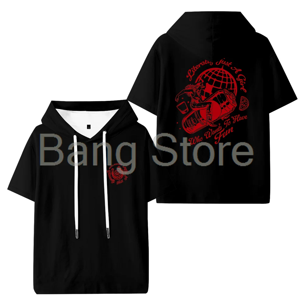 راسل ديكرسون جاست فتاة مقنعين تي شيرت للجنسين تي شيرت Crewneck قصيرة الأكمام ملابس عصرية غير رسمية