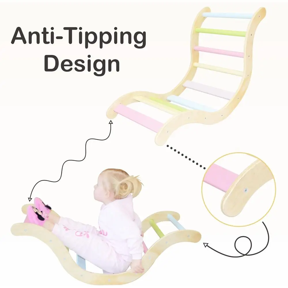 Ensemble Triangle Pikler 7 en 1, jouets d'escalade pour tout-petits, salle de sport dans la Jungle intérieure Montessori avec toboggan, arc, rampe et échelle, en bois I