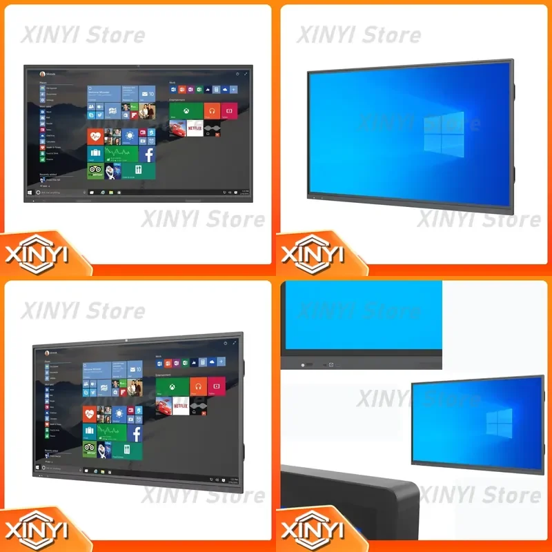 New IR Touch Screen All-in-One Interactive Display for USB Android Win10 Dual OS 65  75  85  98 inch Narrow Bezel