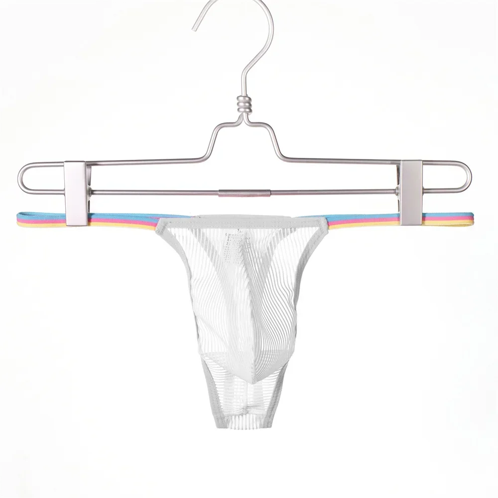 

Men Solid Color Sexy Transparent Underwear G-strings Ultra-thin Mesh Soft Comfortable Low Rise Briefs T-back Breathable Thongs