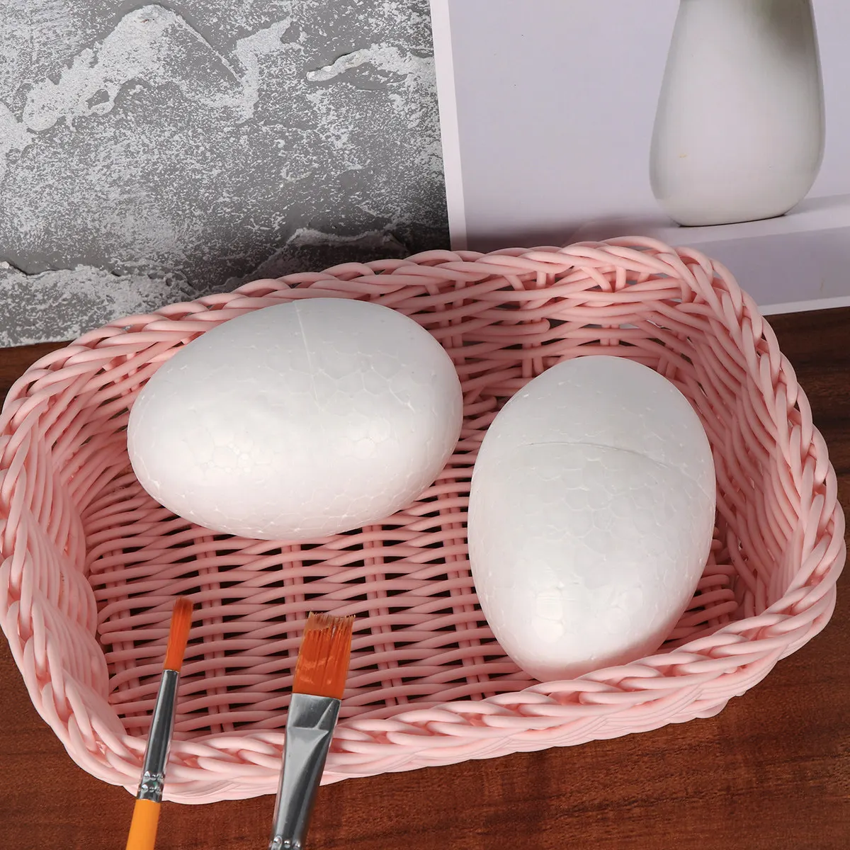 50Pcs White Durafoam Eggs Robust Structure DIY Easter Crafts Supplies White Eggs for Decorating Craft Projects Wedding Party
