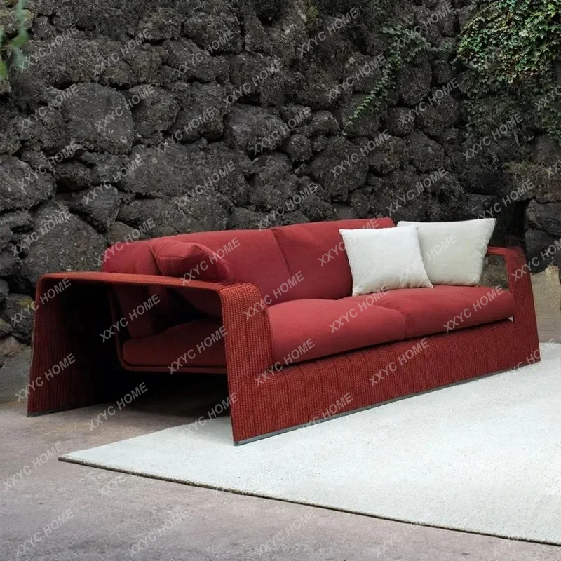 Outdoor creative rattan sofa hotel courtyard atmosphere lazy lounge chair