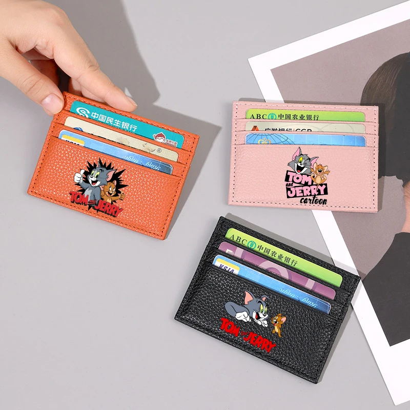 Tom und Jerry Münzbörse Kawaii Anime Kreditkartenhalter Reisepass PU-Geldbörse Ausweishülle Tasche Herren Damen Geburtstagsgeschenk