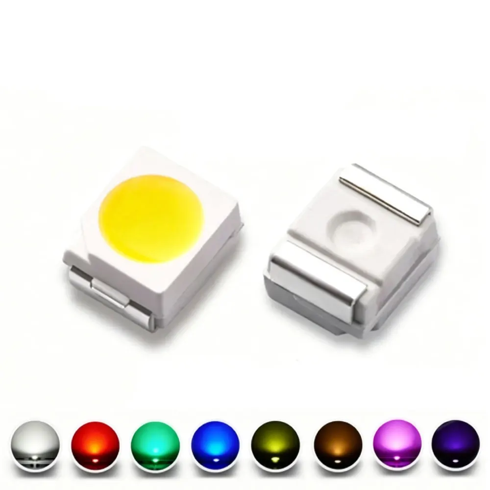 100Pcs 3528/1210 SMD LED Diode Warm White Red Green Blue Yellow Orange 2pin UV Purple Pink RGB 4pin Lamp Light Beads Emitting
