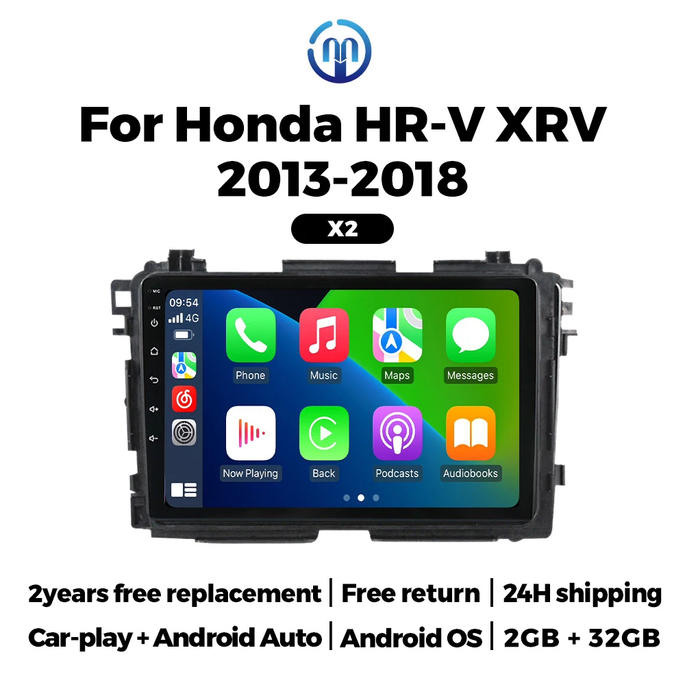 Navifly Car Multimedia Player For Honda HR-V XRV 2013 To 2018 Android System Wireless Carplay Android Auto BT GPS IPS Touchscree