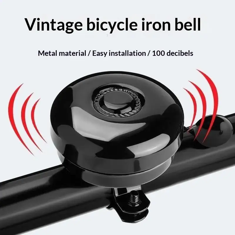 Vintage Metal Bicycle Bell 100DB Loud Sound Quick Install Handlebar Bell For Mountain Road Kids Bicycle Cycling Safety Parts