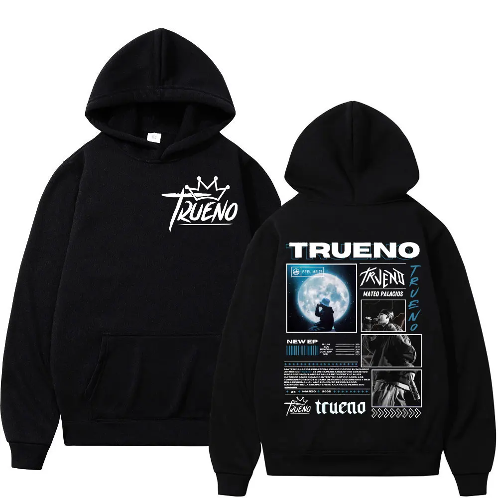 Rapper Trueno Mateo Palacios Album Poster Graphic Hoodies Harajuku Hip Hop Hooded Sweatshirts Unisex Casual Fashion Pullovers