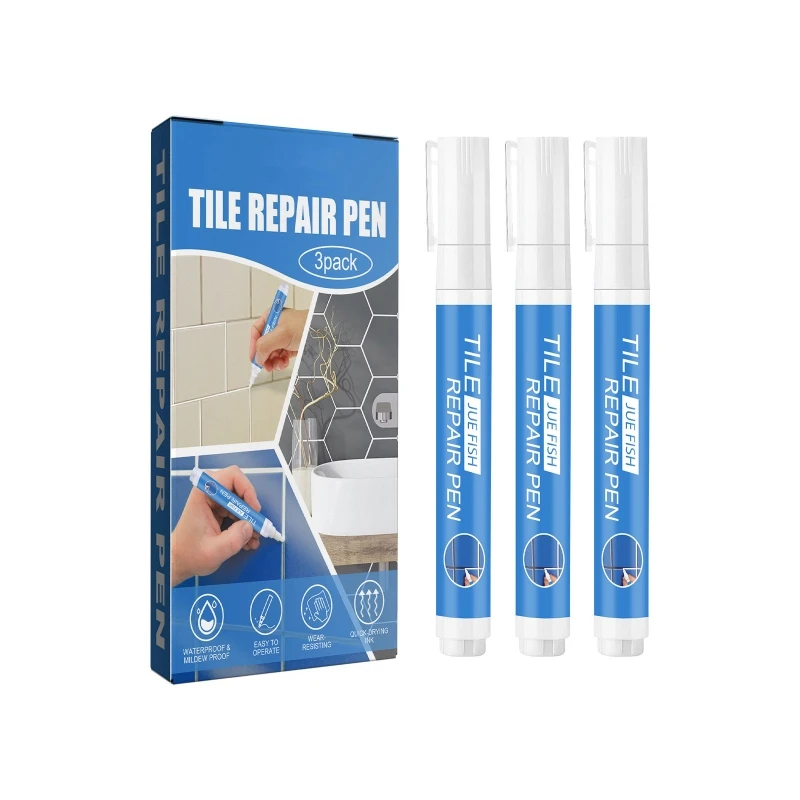 3Pcs Tile Grout Pen Waterproof Tile Repair Pen White Tile Paint Pen Tile Marker Drop Shipping