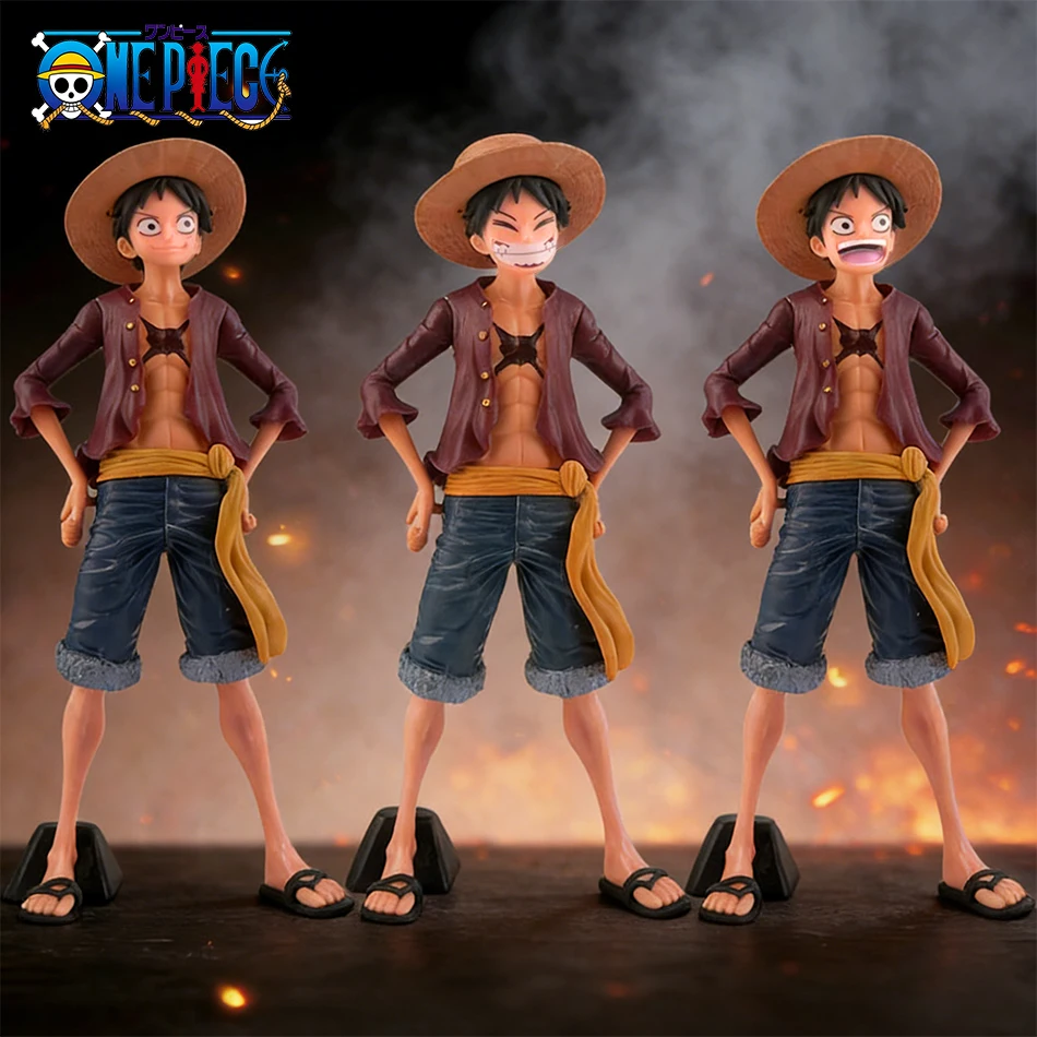 One Piece Luffy Smiley Face Luffy Mengqi D Luffy Face Changing Luffy Handmade PVC Model Ornament Christmas Decoration Gift Toys