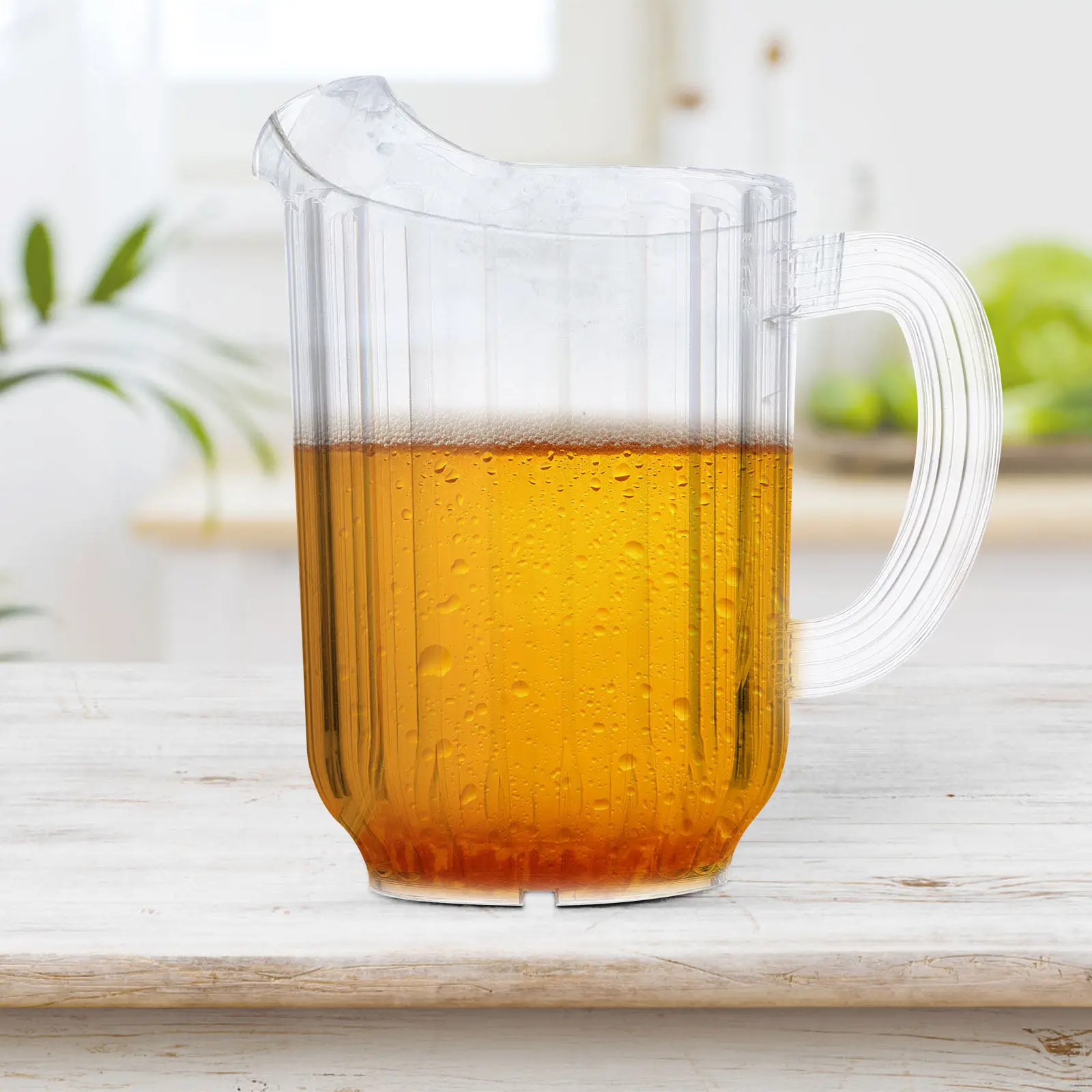 

1Pcs Clear Beverage Kettle Cold Water Kettle Juice Jug Beer Pot High-Quality Lightweight Kitchen Supply for Family Restaurant