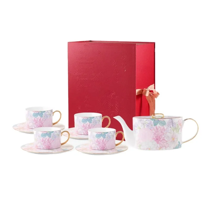 One pot of four cups, coffee cup with saucer, afternoon tea set combination, high-value teapot