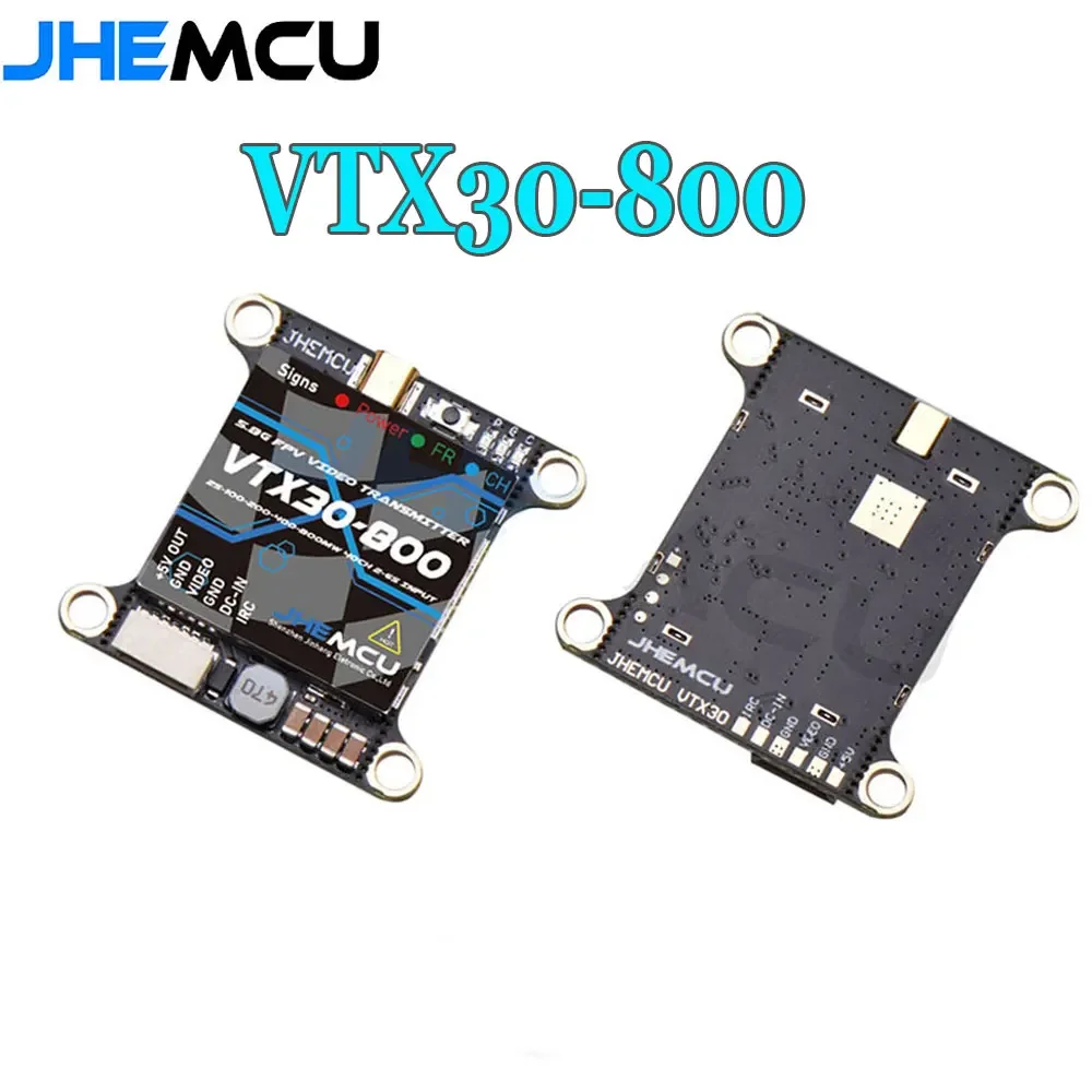 

JHEMCU VTX30-800 5,8G 40CH PitMode 25 МВт 100 МВт 200 МВт 400 МВт 800 МВт Регулируемый VTX 2-6S 30X30 мм для RC FPV Racing Freestyle Drone