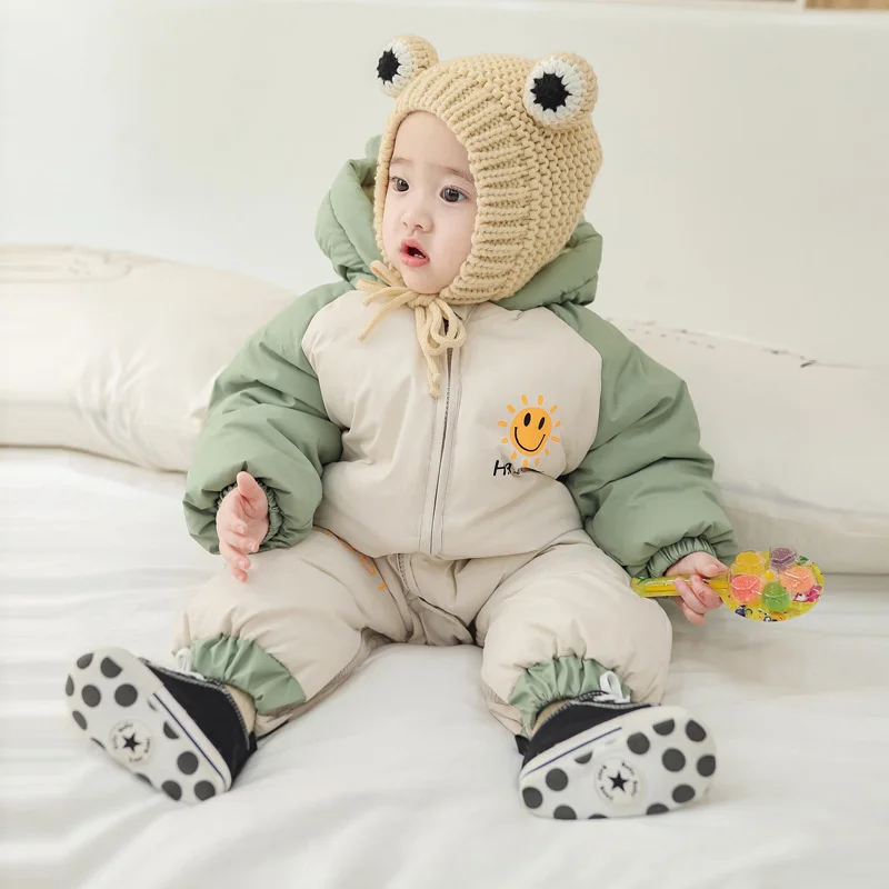 Snowsuit 2023 clothes Winter Plus Velvet Thick Boy Jumpsuit 0-2 Yrs Newborn Romper Baby Girl Overalls for kids Toddler Coat