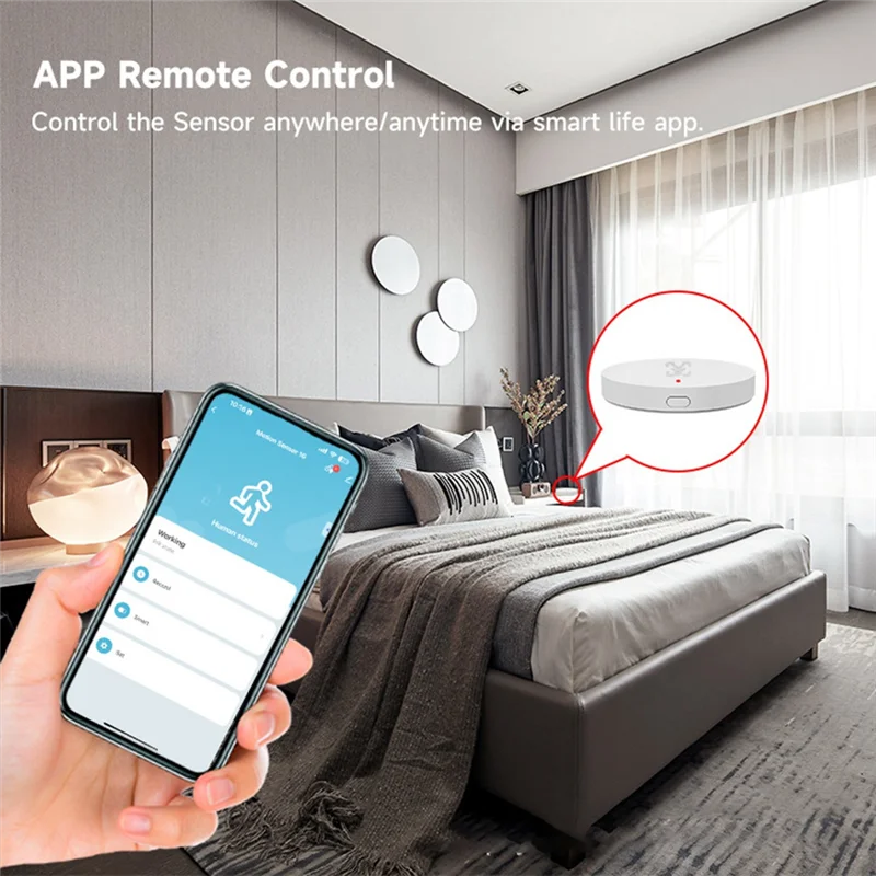 Hot-Human Presence Sensor Motion Sensor 24G Radar Detection Smart Home Remote Control Security Protect