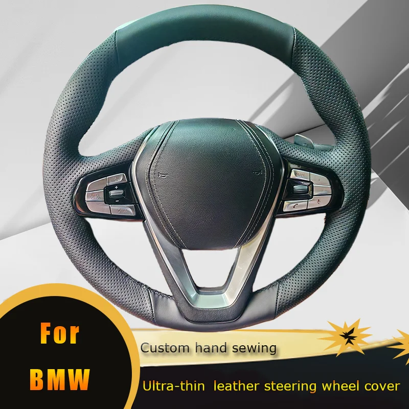 

DIY Car Steering Wheel Cover Non Slip Perforated Leather For BMW G30 530i 540i 520d 530e G32 GT 630i 630d Car Accessories