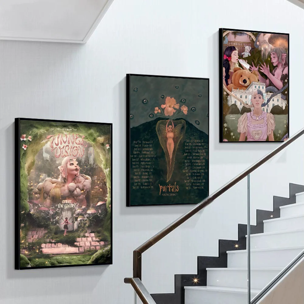 M-Melanie Portals MartinezS Anime Posters Sticky Decoracion Painting Wall Art White Kraft Paper Wall Decor