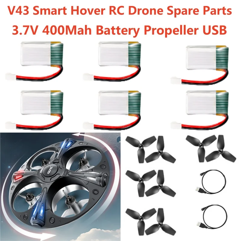 4DRC V43 Drone Battery 4D-V43 RC helicopter Spare Part 3.7V 400mAh Battery/Propeller 4DRC V43 Drone Accessories V43 Battery Toy