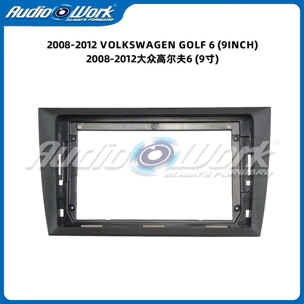 9 بوصة راديو السيارة MP5 مشغل ديفيدي 2 DIN إطار راديو وكابل Fascias محول أندرويد داش لوحة عدة لفولكس واجن جولف 6 #3