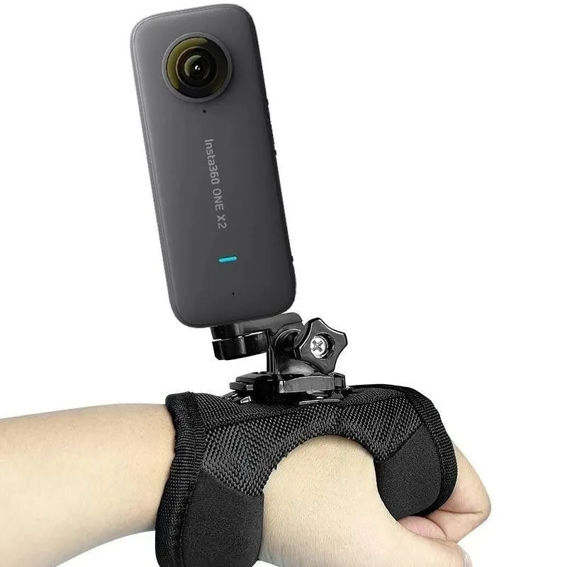 

Palm strap type mobile phone holder with fixed camera holder for first person view outdoor cycling video shooting artifact