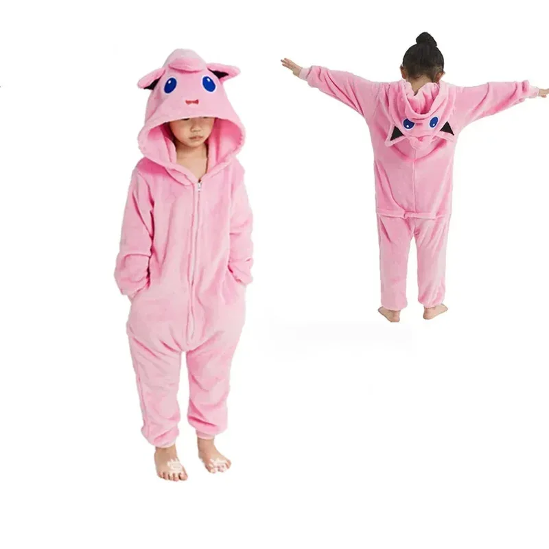 TAKARA TOMY Flannel Jigglypuff Onesie Kigurumi Kids Cosplay Costume Children Pajamas Christmas Zipper Halloween Gift