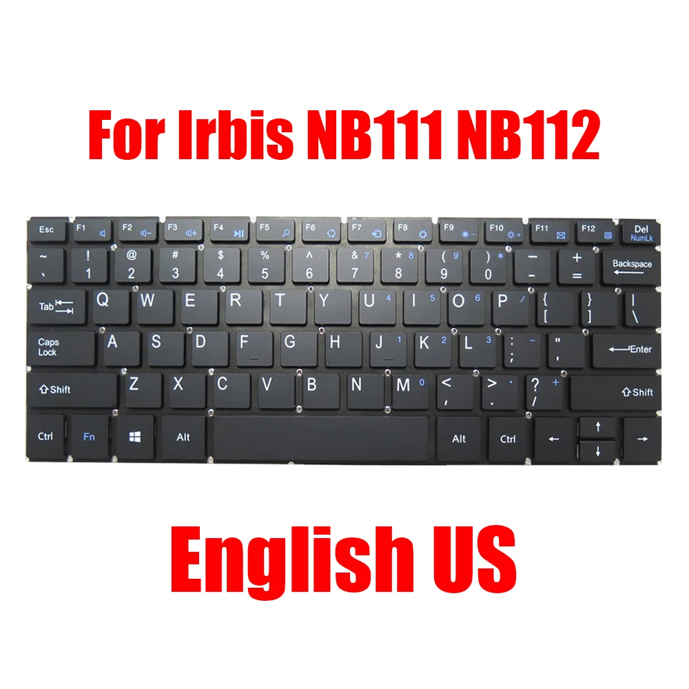 

Клавиатура для ноутбука Irbis NB111 NB112, английская, американская, черная, без рамки, Новинка