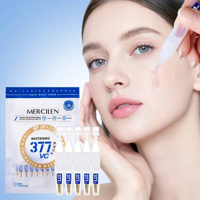 Mercilen Moisturizing Serum 1.8Mlx20 Bottles, Contains Vitamin E, Niacinamide, and Hyaluronic Acid, Deeply Hydrates and Nourishes Dry Skin, Brightens Dull Skin, Evens Out Skin Tone, Makes Skin Look Younger, Suitable for All Skin Types, Portable Travel Skincare Product