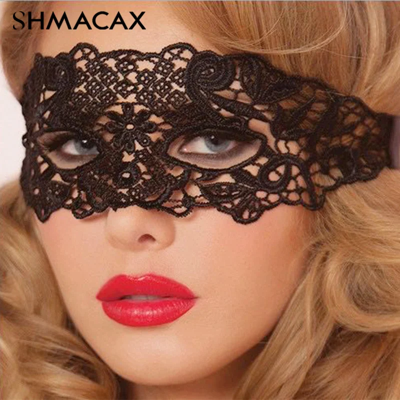 Máscara facial de encaje hueco para mujer, accesorios de fiesta de princesa, Cosplay, club nocturno, Reina, media cara, negro
