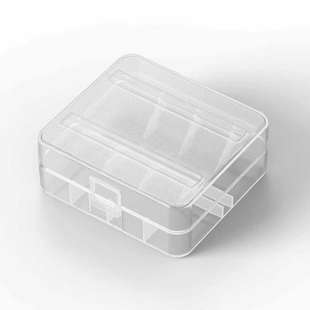 Soshine 26650 Battery Case 5Pcs Hard Plastic 26650 2 Slots Battery Holder Storage Box Container Clear Organizer Case Portable