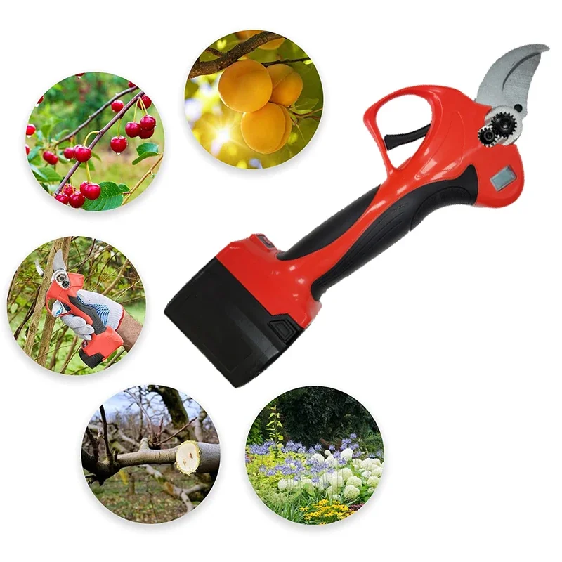 Top Quality 40mm Cordless Professional Vineyard Garden Tools Trimming Pruners Lithium Portable Electric Scissors For Pruning