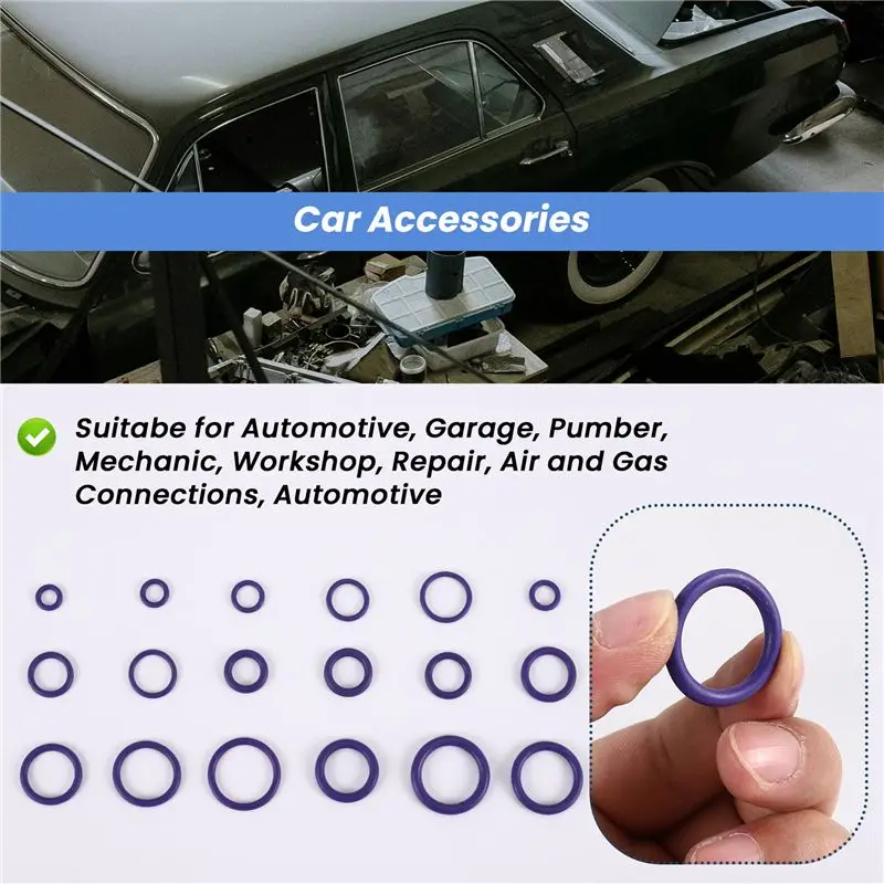 Professional 225Pcs Seal O-Ring R22 R134A Air Conditioning O-Ring Rubber Washer Assortment Pl Car Accessories