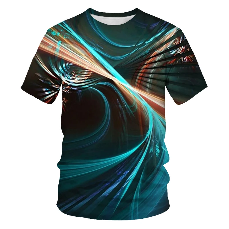 Summer Fashion Colour Light Spectrum Men T-shirt New Casual Printing Fun Tees Trend Personality Leisure O-neck Short Sleeve Tops