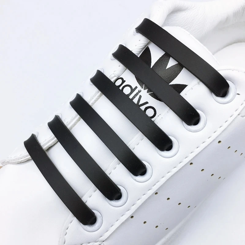 12pcs/lot Silicone Shoelaces No Tie Elastic Shoe Laces Special Shoestrings for Kid/Adult Lacing Rubber Sneakers Shoe Lace