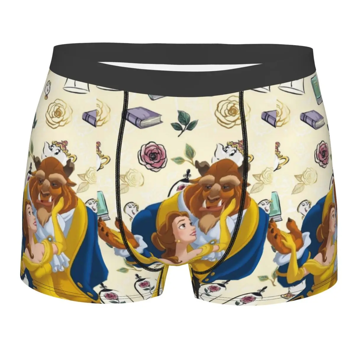 

Custom Beauty And The Beast Boxer Shorts For Men 3D Print Underwear Panties Briefs Soft Underpants