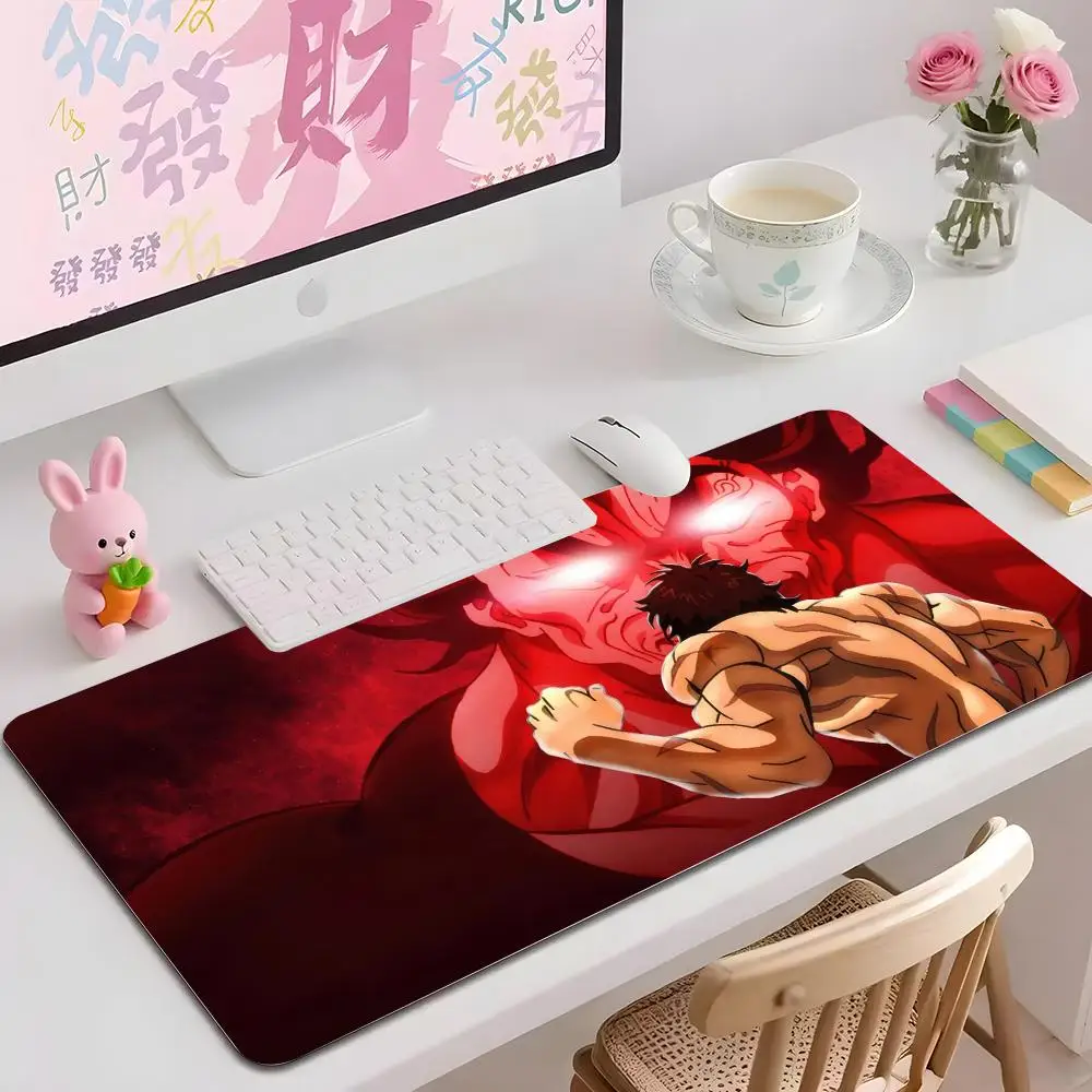 B-Baki Hanma Yujiro Anime Mouse Pad Multiple Sizes Large Square Computer Office Game Table Mats Rubber Anti-slip Mousepads