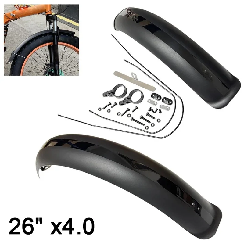 Black Bike Fenders Fat Tire Mud Guards Fender Set 26
