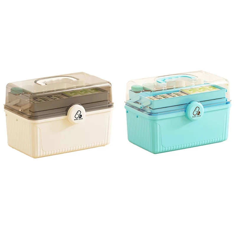 Boîte d'Évaluation de Médecine Multicouche Portable, Kit de Grande Capacité, Rangement avec Compartiments de Classification