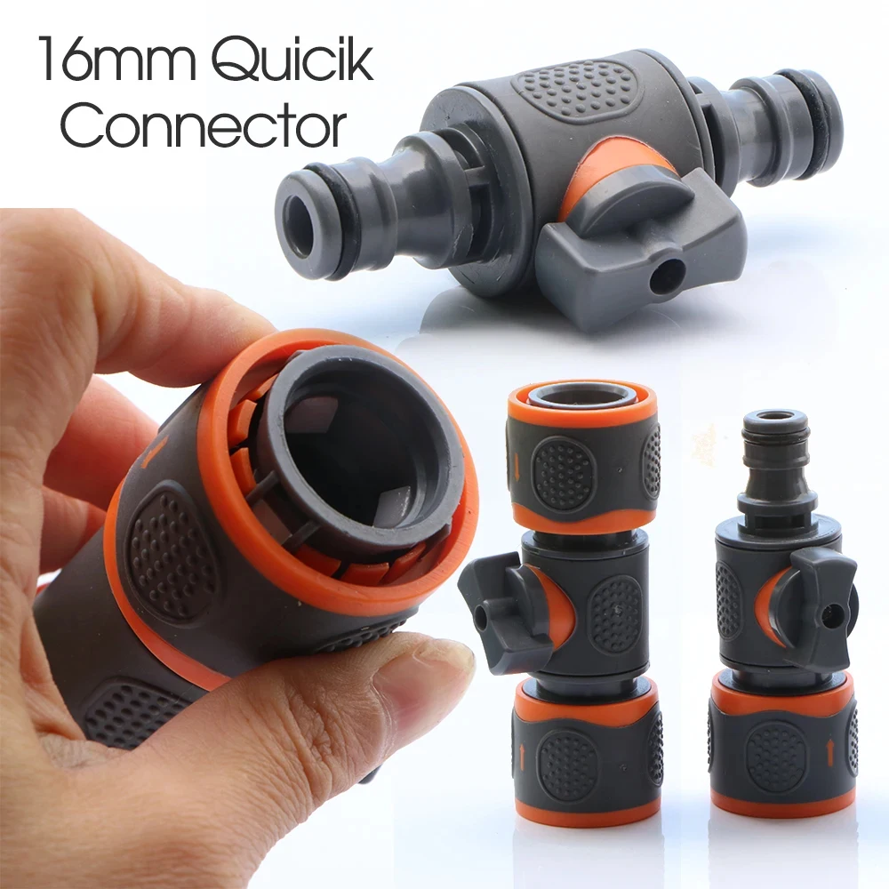 3 Models 16mm Ball Valve Hose Adapter Quick Connector Connect Repair Joint Extender CouplingGarden Irrigation Pipe Tube Stop