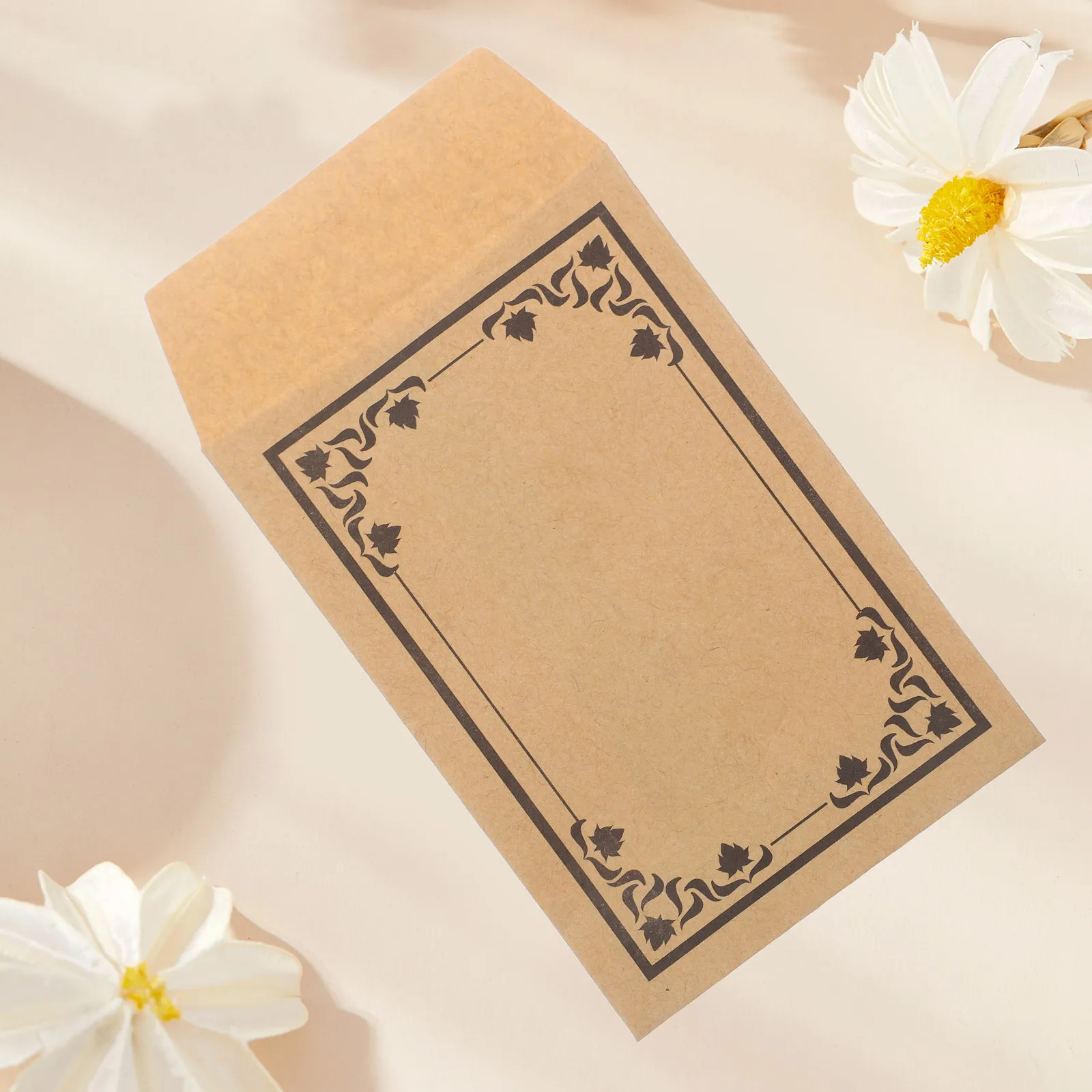 

50 Pcs Kraft Envelope Cash Envelopes for Money Blank Stuffing Paper Currency Coin