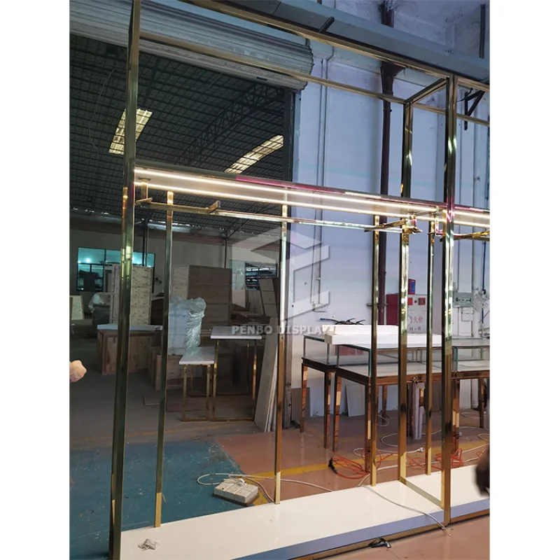 

Customize.Penbo High Quality Clothes Retail Shop Interior Design Garment Store Furniture Display Clothing Rack