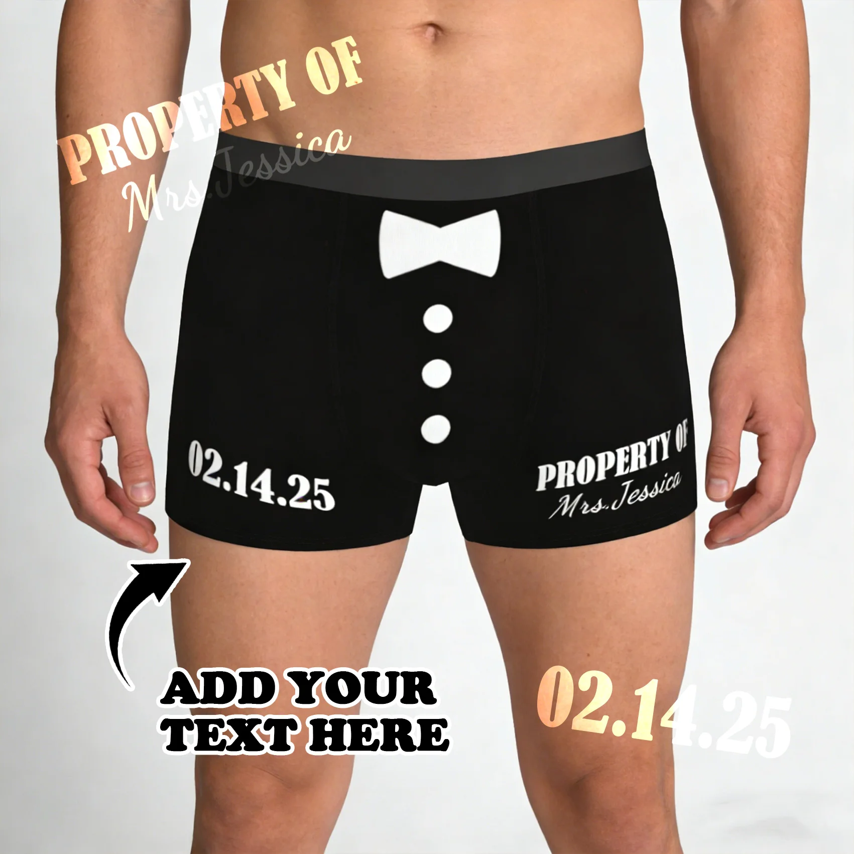 

Персонализированное нижнее белье с фото на заказ, мужские трусы-боксеры, подарок на День святого Валентина для мужа, подарок на годовщину для папы