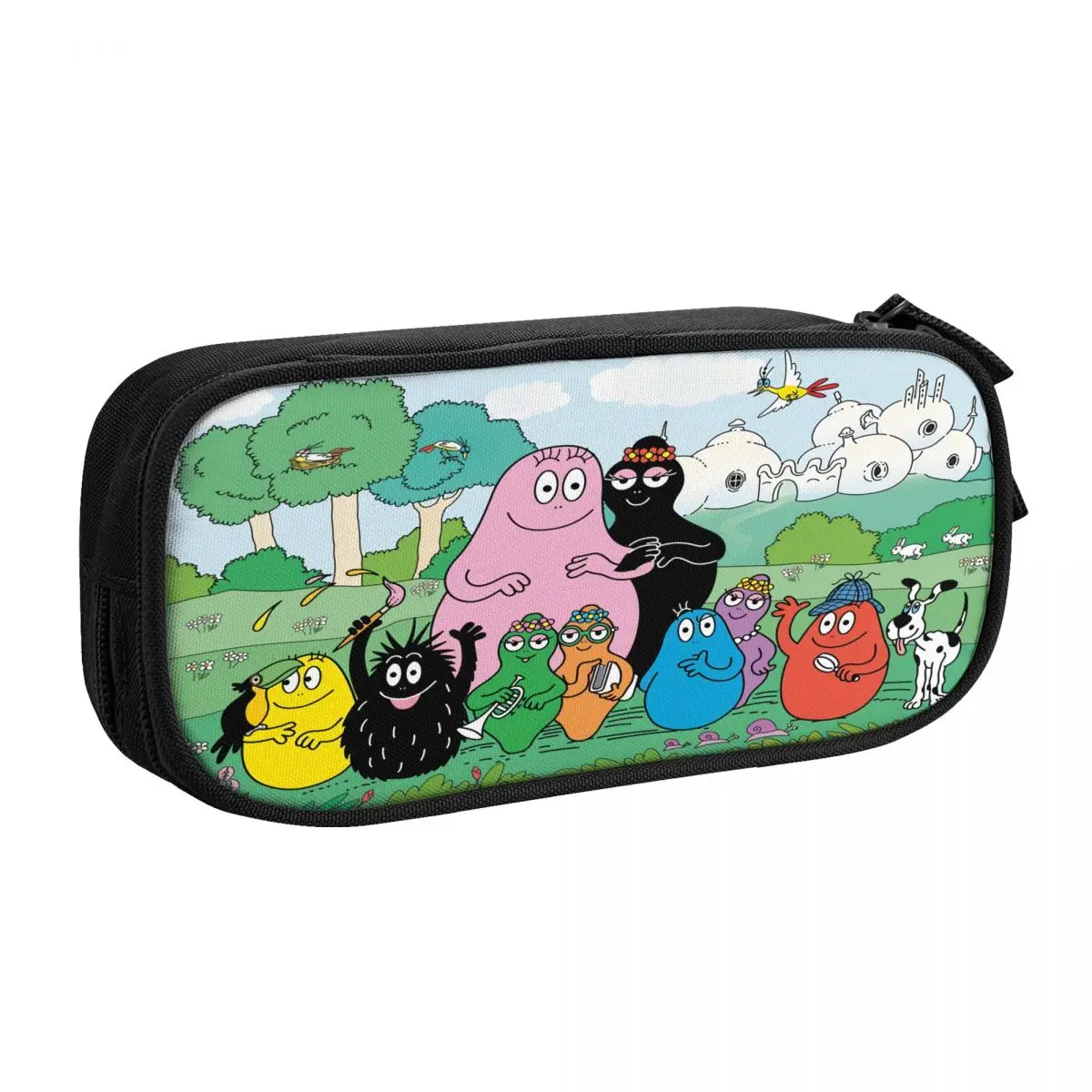 Imagem -02 - Estojos de Lápis para Meninos e Meninas Grande Armazenamento Anime Material Escolar Kawaii Les Barbapapa Personalizado